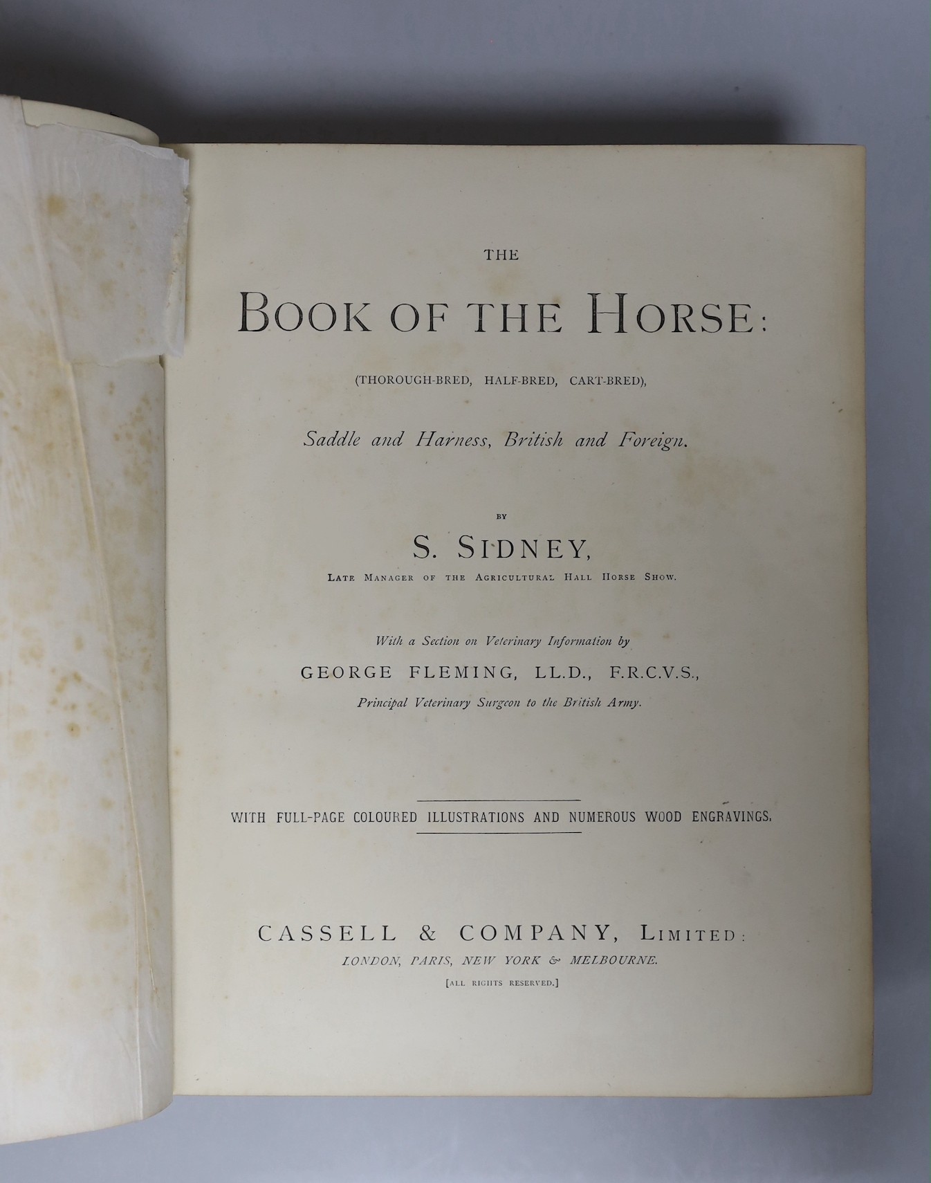 The Sportsman - British Sports and Sportsmen: Cricket and football, one of 1000, folio, red morocco gilt, with tissue-guarded full-page plates, London, 1917 and Sidney, Samuel - The Book of the Horse, 3rd edition, 4to, h